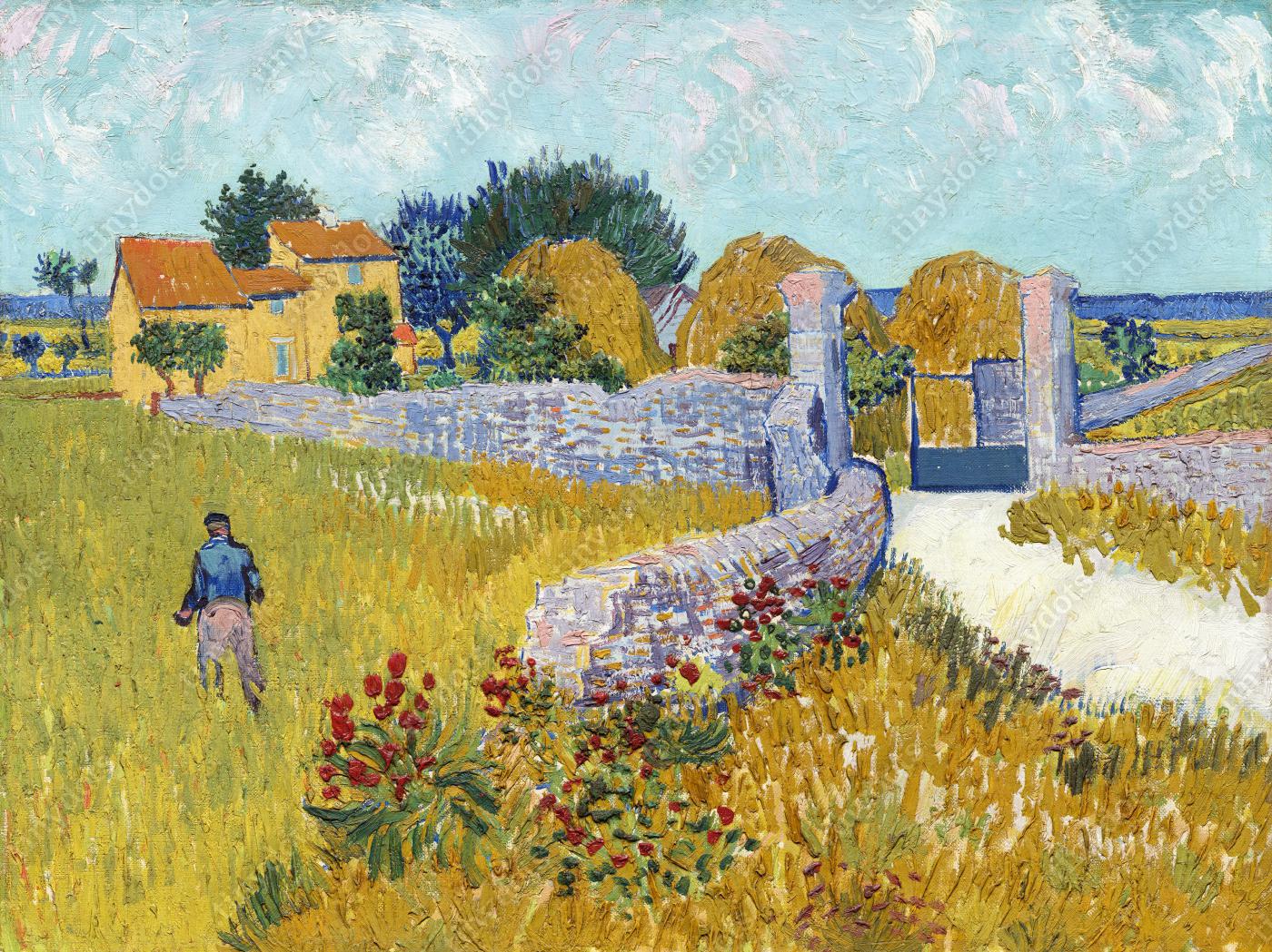 Ingelijste afbeelding op canvas Vincent van Gogh Boerderij in de Provence 1888