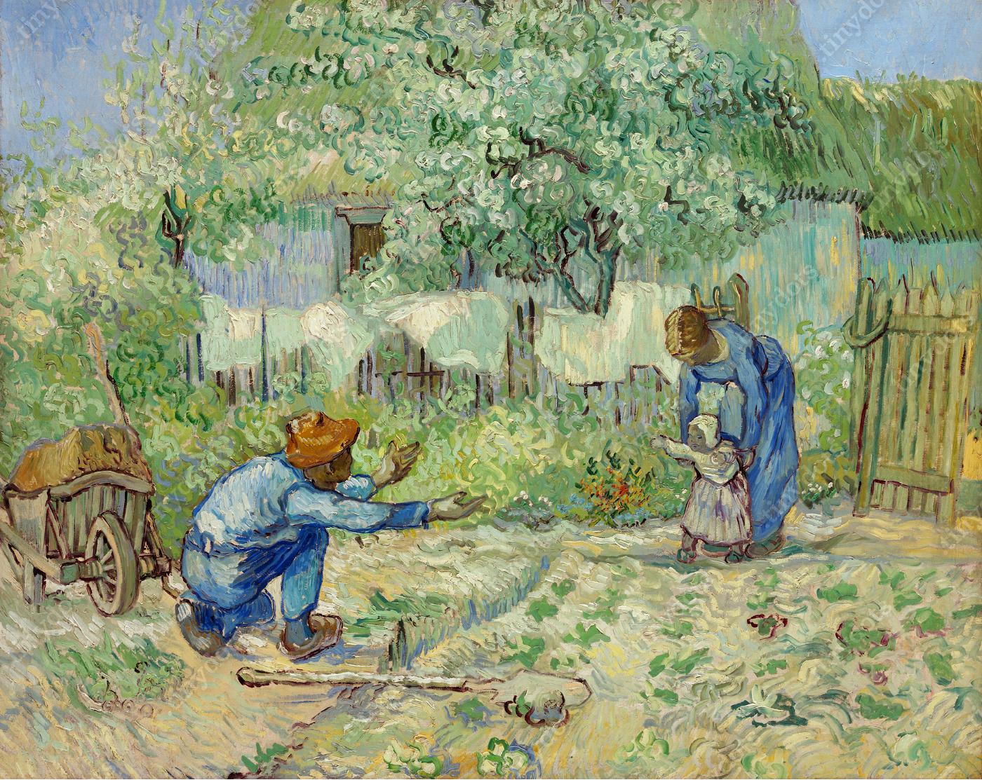 Ingelijste afbeelding op canvas Vincent van Gogh Eerste Stapjes naar Millet 1890