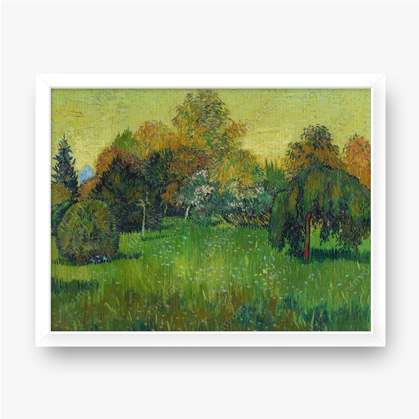 Ingelijste afbeelding op canvas Vincent van Gogh The Poets Garden 1888