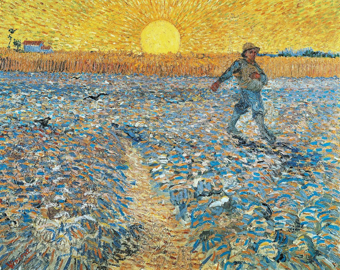 Ingelijste afbeelding op canvas Vincent van Gogh The Sower after Jean Francois Millet 1888