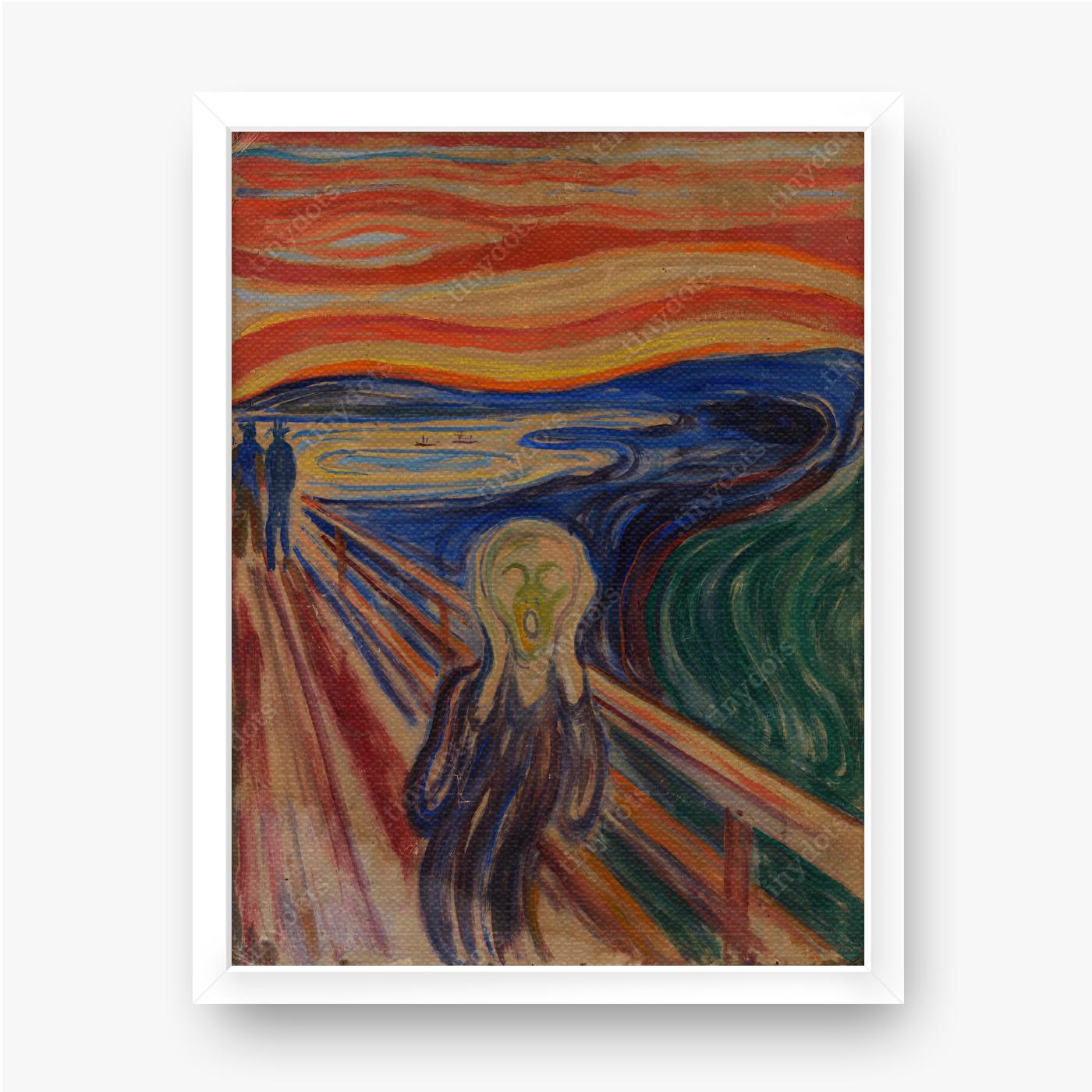 Ingelijste afbeelding op canvas Edvard Munch - De Schreeuw 1910