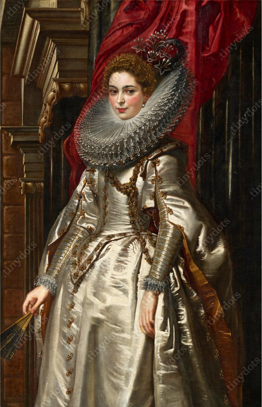 Ingelijste afbeelding op canvas Peter Paul Rubens - Marchesa Brigida Spinola Doria 1606